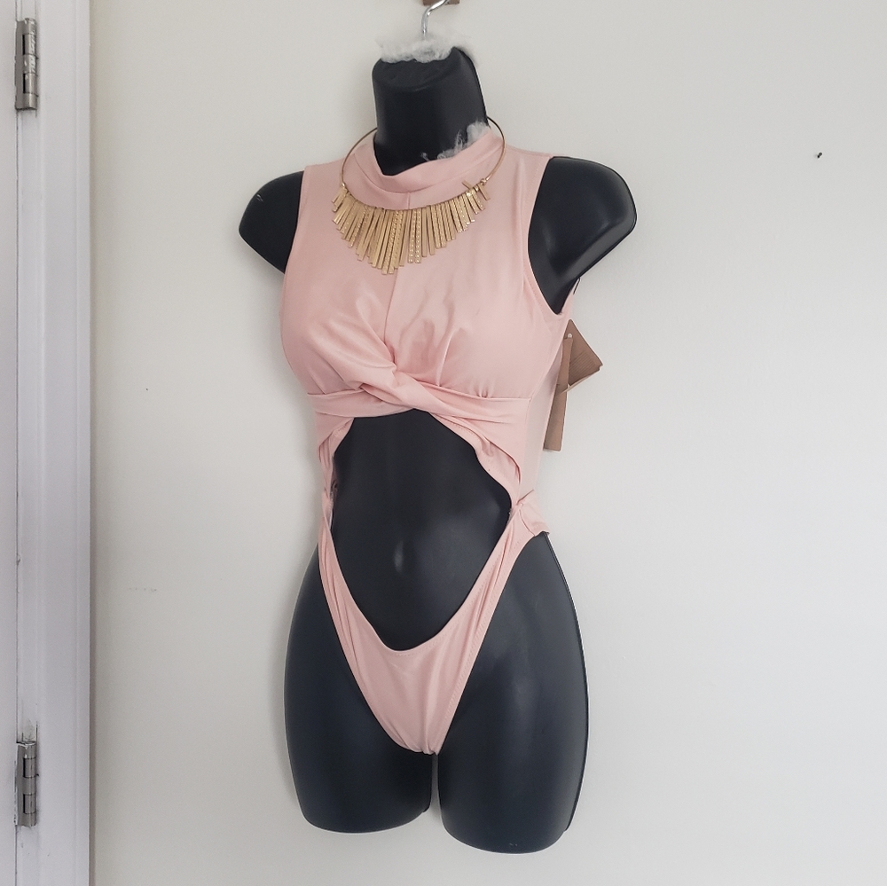 Elegant Pink One-Piece Swimsuit